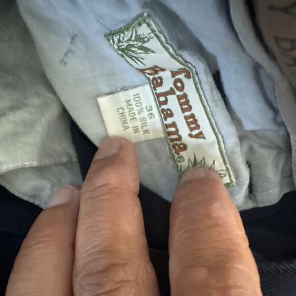 VINTAGE Tommy Bahama RELAX‎ Pants Mens 36x26 SILK Pleated Dress Slacks Beachy - Picture 4 of 9